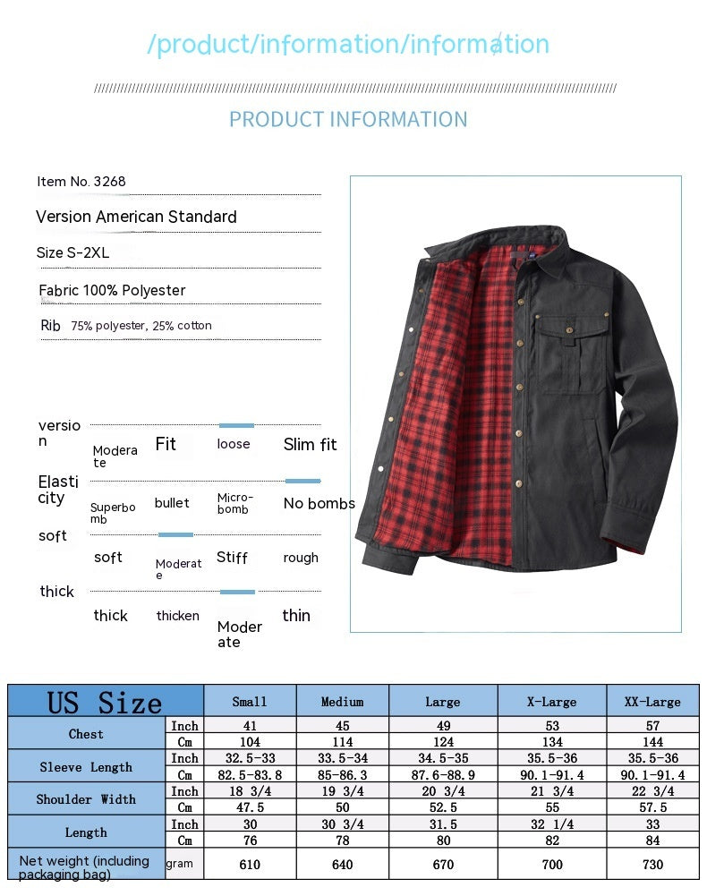 Alizza- Herren Flanelljacke im Lässigen Retro-Stil
