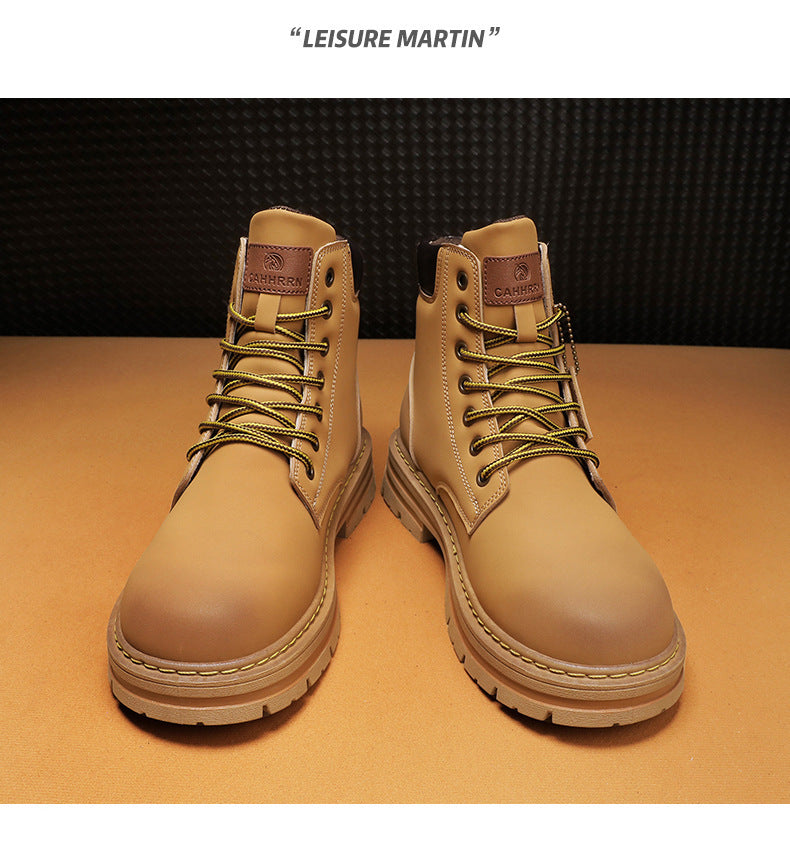 Alizza- Herren Stiefel Plus Größe Vintage Lederstiefel