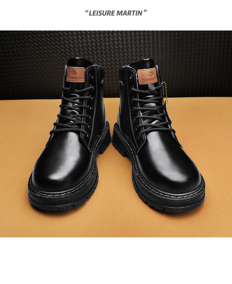 Alizza- Herren Stiefel Plus Größe Vintage Lederstiefel