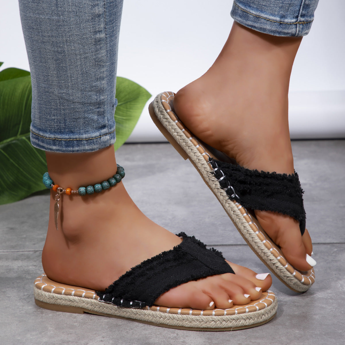 Alizza-Flip Flops Sommer -flach für Frau und Mann