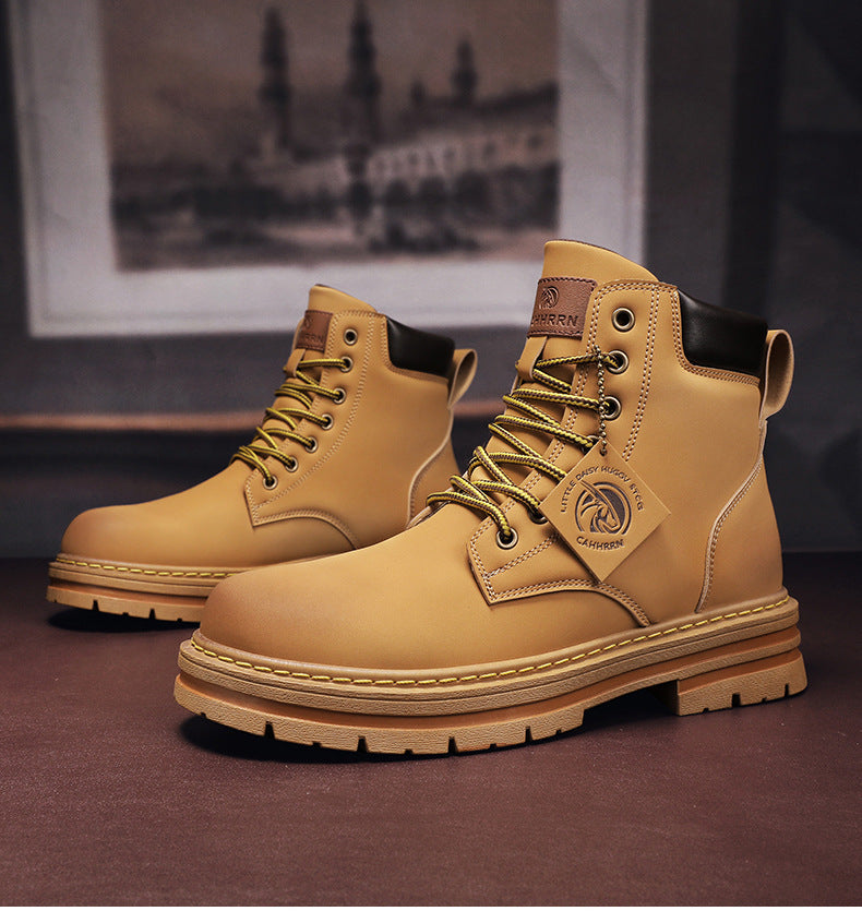 Alizza- Herren Stiefel Plus Größe Vintage Lederstiefel