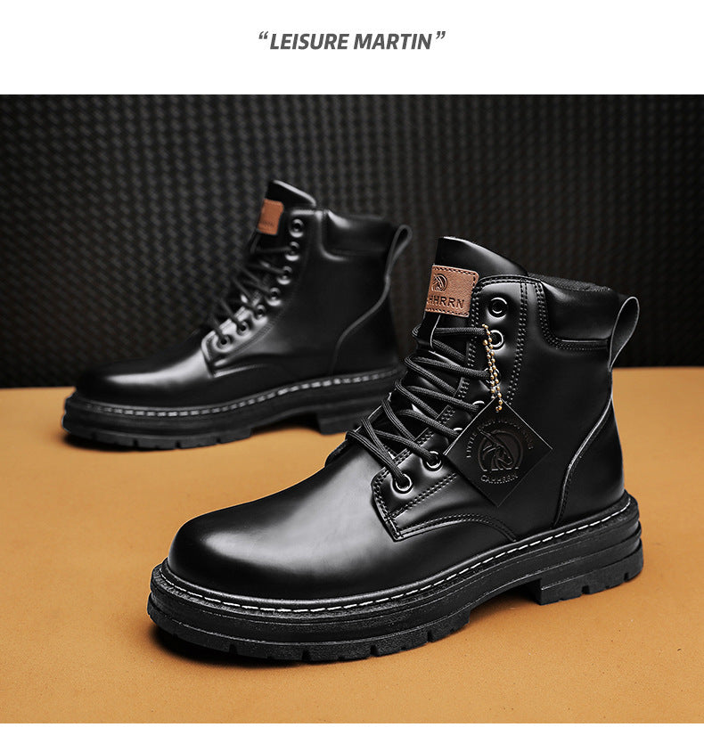 Alizza- Herren Stiefel Plus Größe Vintage Lederstiefel