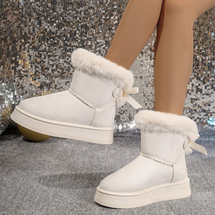 Alizza- Winter Schnee Stiefel mit Bowknot Mode - Plüsch Kurz Stiefel