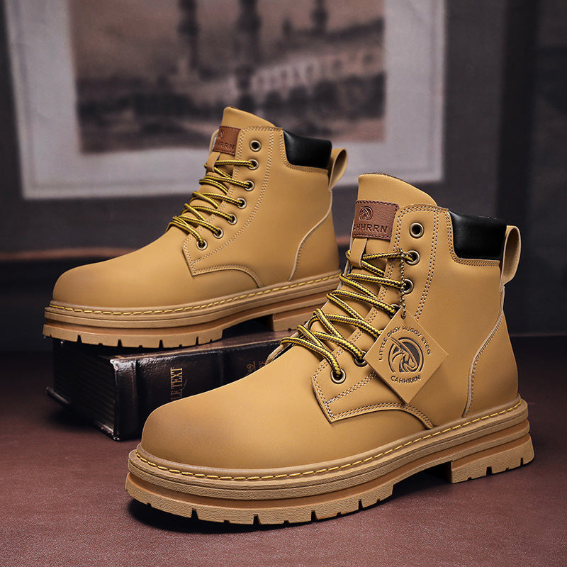 Alizza- Herren Stiefel Plus Größe Vintage Lederstiefel