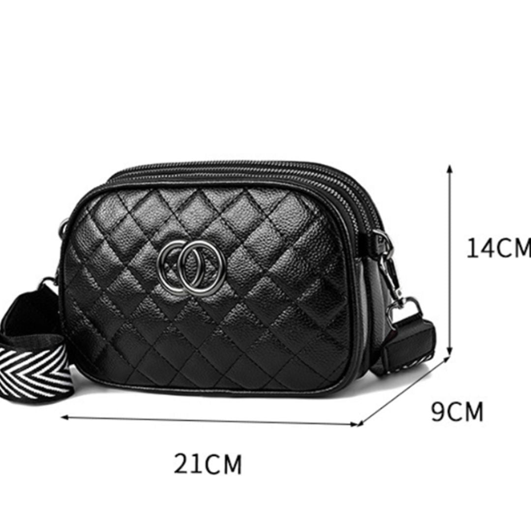 Alizza- Fashion Umhängentasche mit drei Reißverschlüssen