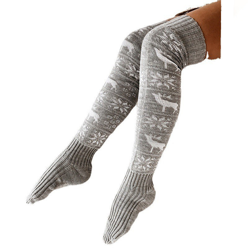 Alizza- Weihnachtsschneeflocken-Stricksocken für Damen