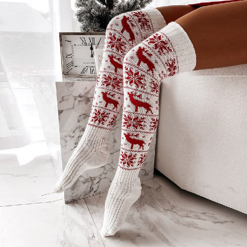 Alizza- Weihnachtsschneeflocken-Stricksocken für Damen