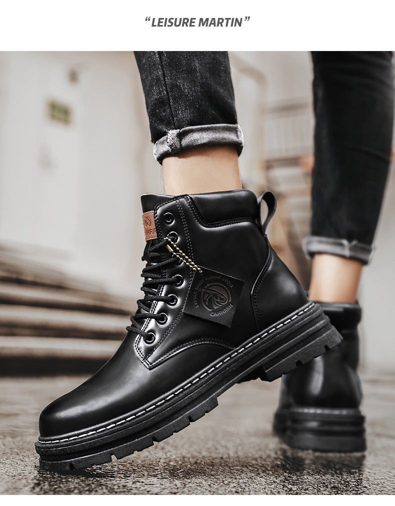 Alizza- Herren Stiefel Plus Größe Vintage Lederstiefel