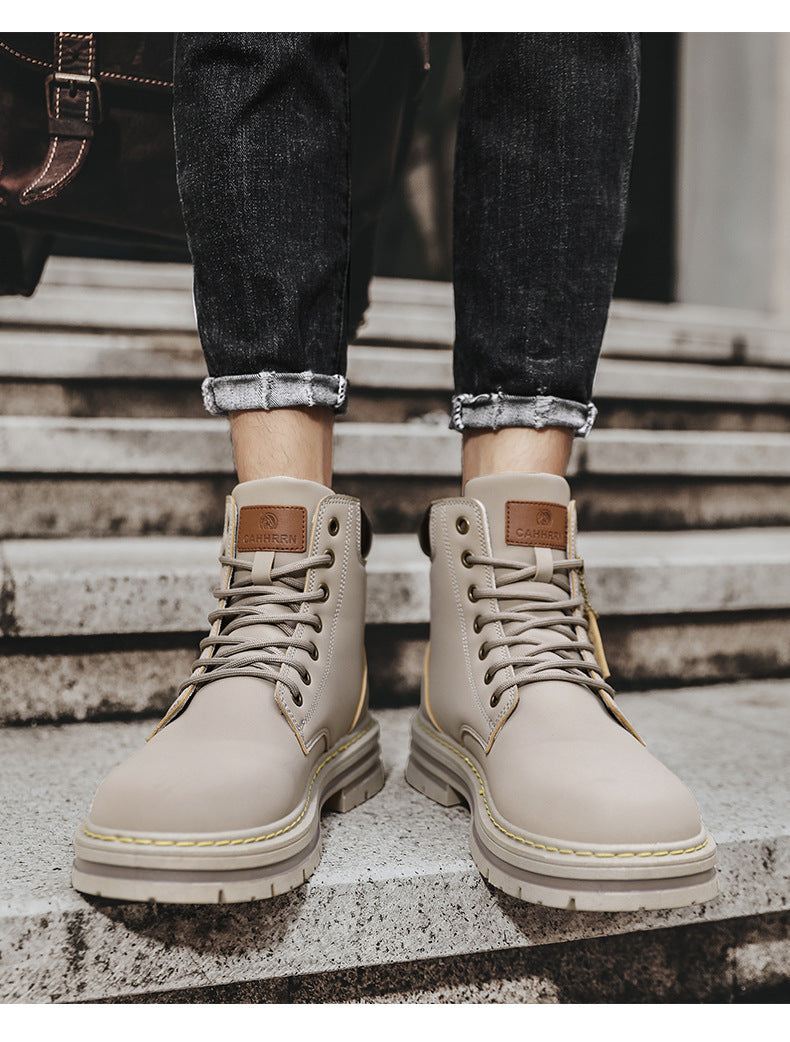 Alizza- Herren Stiefel Plus Größe Vintage Lederstiefel
