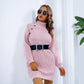 Alizza- Langarm Basis Pullover Kleid für Herbst und Winter