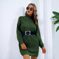 Alizza- Langarm Basis Pullover Kleid für Herbst und Winter
