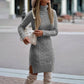 Alizza-  Strickkleid- einfarbige knielang Pullover