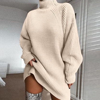 Alizza- Damen Pullover Kleid-warm für Herbst und Winter