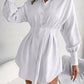Alizza- Eleganten Damenkleid mit Bluse Motiv  bis zum Knie