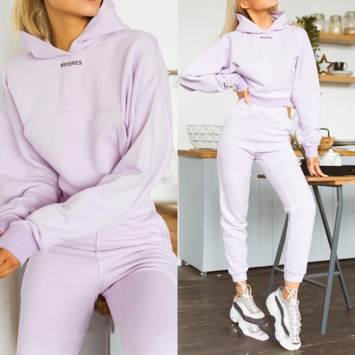 Alizza- Bauchfreie  moderne Jogginganzug für Girls