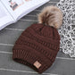 Alizza- warme strick Mütze mit Ball
