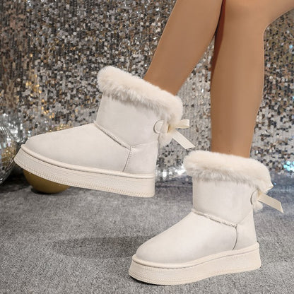 Alizza- Winter Schnee Stiefel mit Bowknot Mode - Plüsch Kurz Stiefel