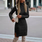Alizza-  Strickkleid- einfarbige knielang Pullover