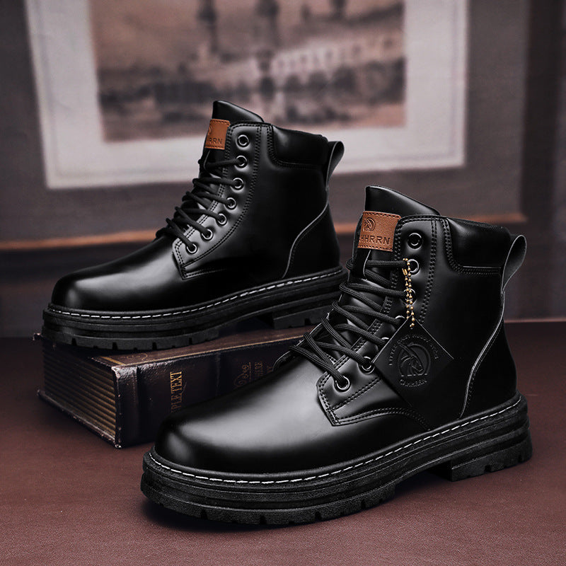 Alizza- Herren Stiefel Plus Größe Vintage Lederstiefel