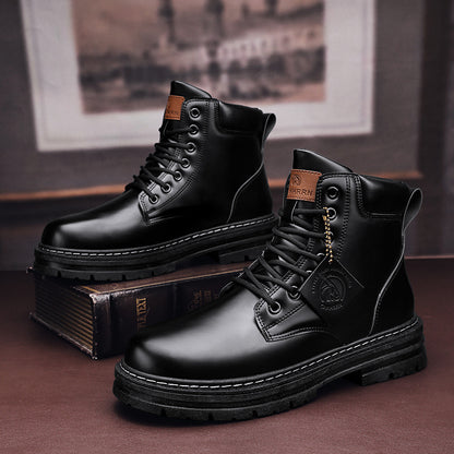 Alizza- Herren Stiefel Plus Größe Vintage Lederstiefel