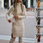 Alizza-  Strickkleid- einfarbige knielang Pullover