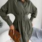 Alizza- Eleganten Damenkleid mit Bluse Motiv  bis zum Knie